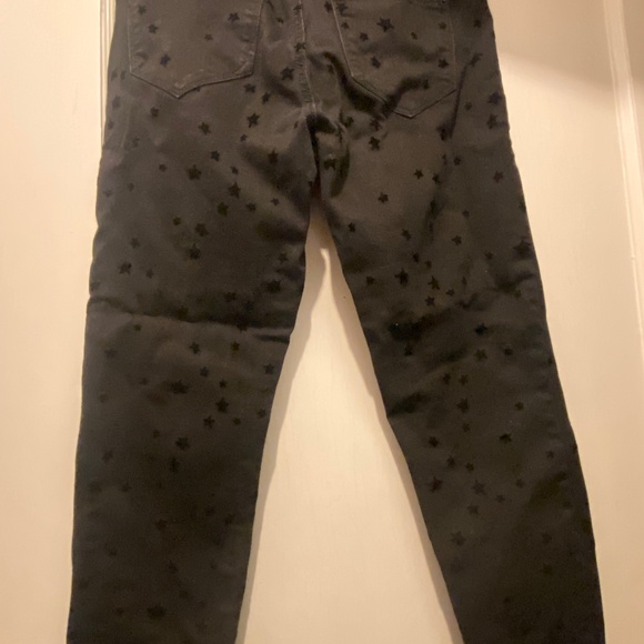 Kensie Jeans - Black Denim w Felt Stars - Cropped Ankle Fringe - Size 4/27 - Picture 2 of 8